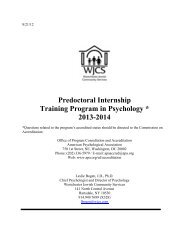 Predoctoral Internship Training Program in Psychology * 2013-2014
