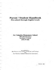 Parent / Student Handbook - St Columba Catholic School