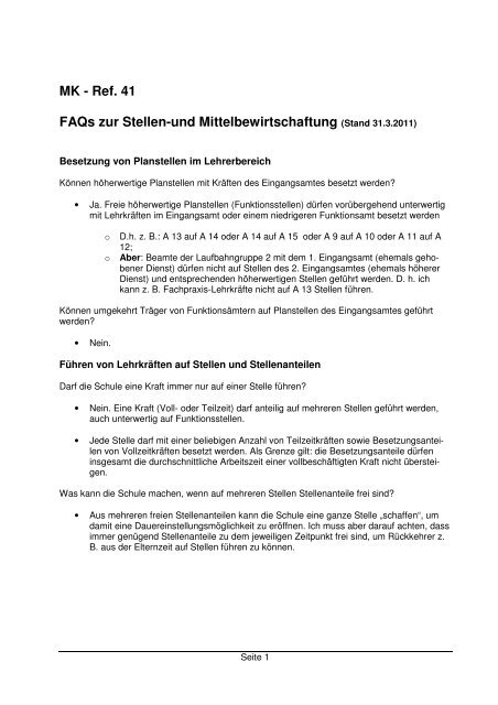 FAQ Budgetierung - ProReKo