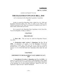 the rajasthan finance bill, 2010 - Finance Department, Government ...