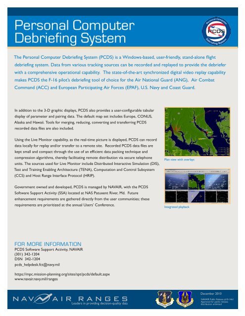 Personal Computer Debriefing System - NAVAIR - U.S. Navy