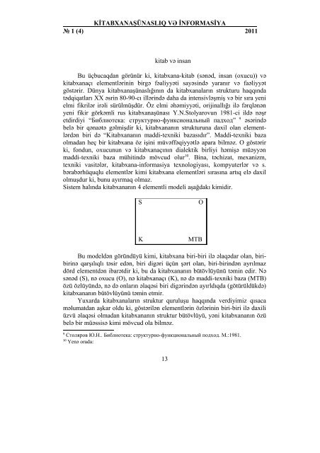 KitabxanaÅÃ¼naslÄ±q vÉ informasiya. 2010. â1 - BakÄ± DÃ¶vlÉt Universiteti