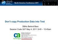 Don't copy Production Data into Test - DFW DB2 Forum