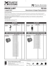 SAMPLE PRODUCT RANGE - PE100 ... - Plastic Systems