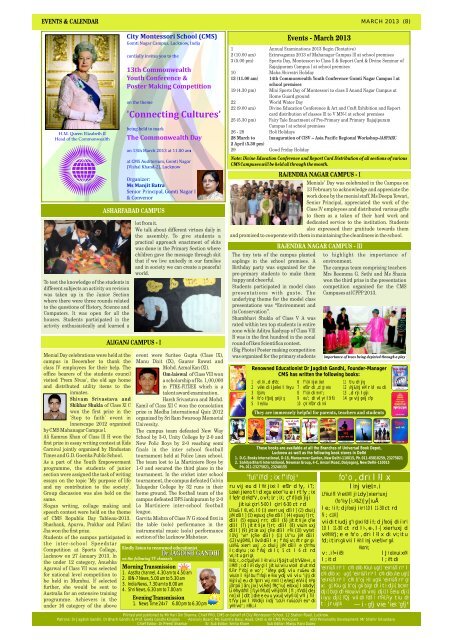 March Bulletin 2013.CDR - City Montessori School