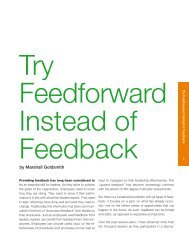 Try Feedforward Instead of Feedback - Gazelles