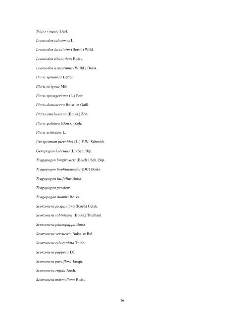 Checklist of Lebanon Plants - ODU