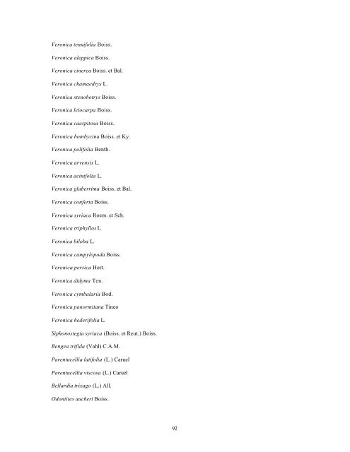 Checklist of Lebanon Plants - ODU