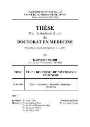 Ã©tude des thÃ¨ses de psychiatrie en tunisie. - theses medicales