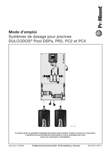 Mode d'emploi - ProMinent Belgium