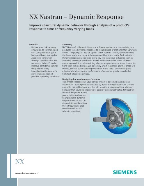 Nx Nastran Dynamic Response Fact Sheet Pdf Maya Htt