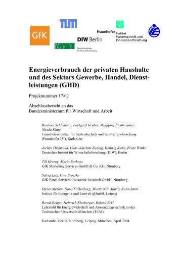 Energieverbrauch der privaten Haushalte und des Sektors Gewerbe ...