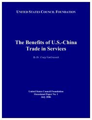 The Benefits of U.S.-China Trade in Services - U.S. Council for ...