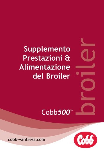 Supplemento Prestazioni & Alimentazione del Broiler - Cobb