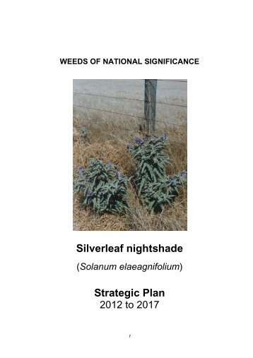 Silverleaf nightshade Strategic Plan - Weeds Australia