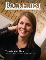 Transforming Lives - Rockhurst University