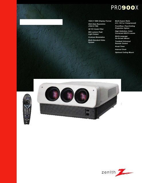 Zenith 900 Brochure/Spec Sheet - CurtPalme.com