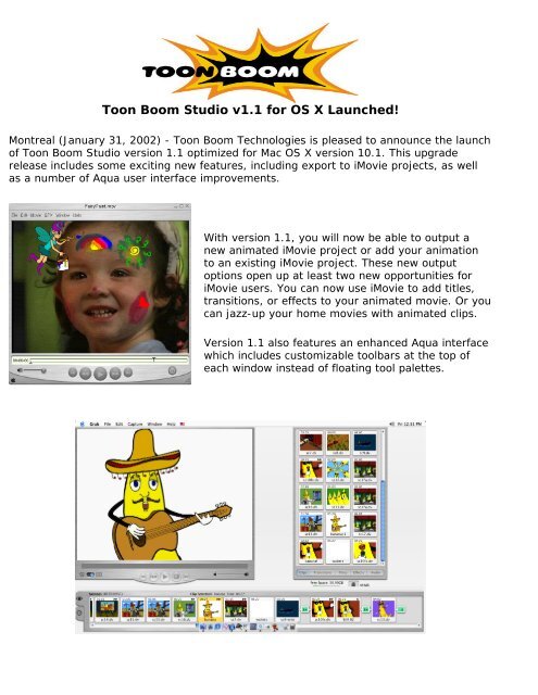 Toon Boom Studio v1.1 for OS X Launched! - Toon Boom Animation