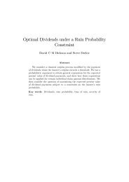 Optimal Dividends under a Ruin Probability Constraint - University of ...
