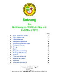 Satzung SchÃ¼tzenkreis 103 Rhein-Sieg im RSB e.V. - Bezirk 10 Bonn