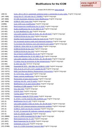 Modifications for the ICOM - RogerK