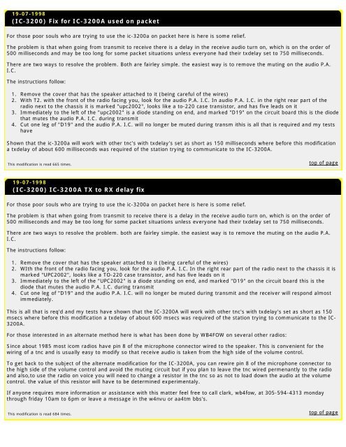 Modifications for the ICOM - RogerK