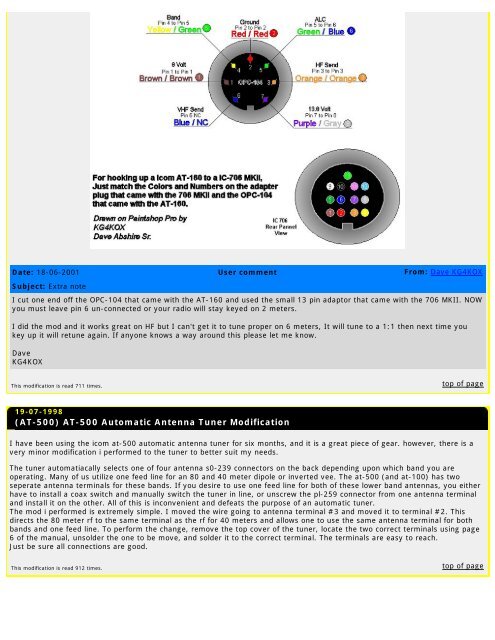 Modifications for the ICOM - RogerK