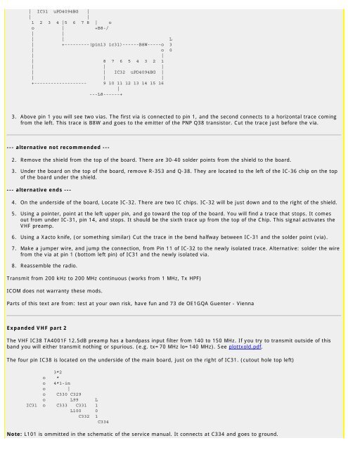 Modifications for the ICOM - RogerK