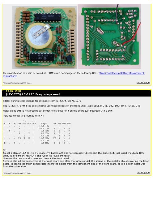 Modifications for the ICOM - RogerK