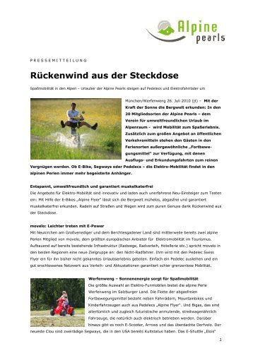 RÃ¼ckenwind aus der Steckdose | 07/2010 - Alpine Pearls