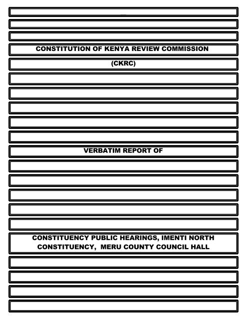 verbatim report of constituency public hearings - ConstitutionNet