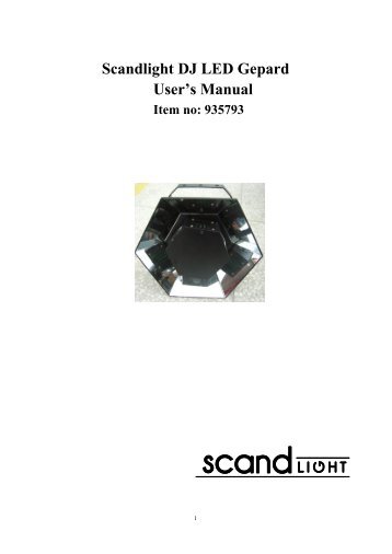Scandlight DJ LED Gepard User's Manual - Ljudia