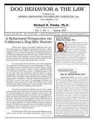 Spring 1997 - Animal behavior dog bite expert witness
