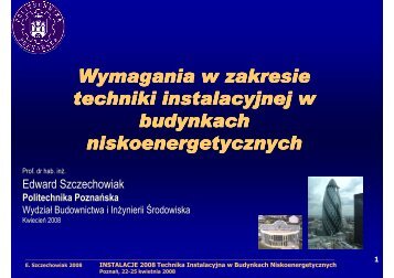 Wymagania w zakresie techniki instalacyjnej w budynkach ... - WOIIB