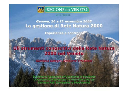 La rete Natura 2000 del Veneto - Ambiente in Liguria