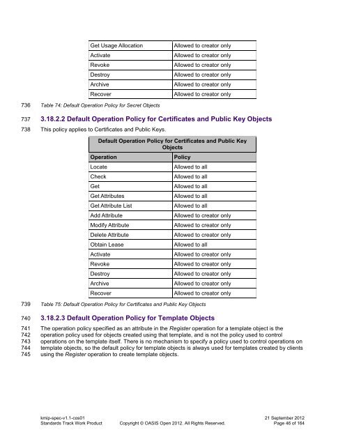 Key Management Interoperability Protocol Specification Version 1.1