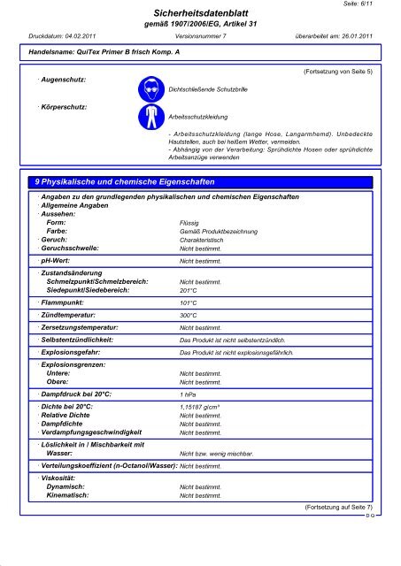 Sicherheitsdatenblatt QuiTex Primer B frisch ... - via-Dachteile