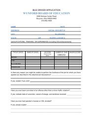 Employment application for bus drivers - Wynford Local Schools