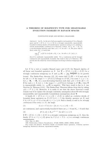 A THEOREM OF ROLEWICZ'S TYPE FOR MEASURABLE ...