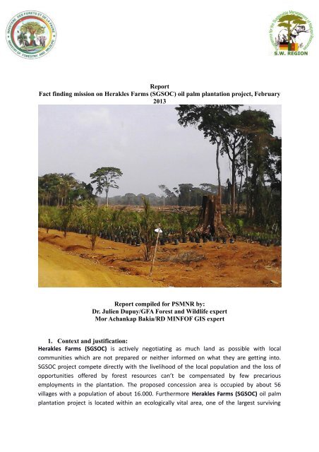 Report Fact finding mission on Herakles Farms ... - cameroonveritas