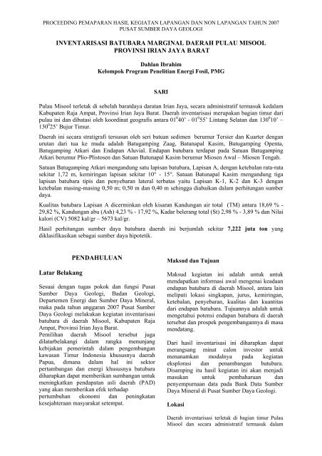 Misool-Makalah - Pusat Sumber Daya Geologi - Departemen Energi ...