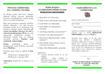 Poslovna Ekonomija - Ekonomski Fakultet