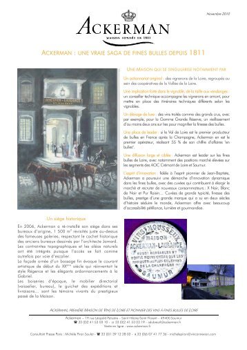ACKERMAN : UNE VRAIE SAGA DE FINES BULLES ... - Vinomedia