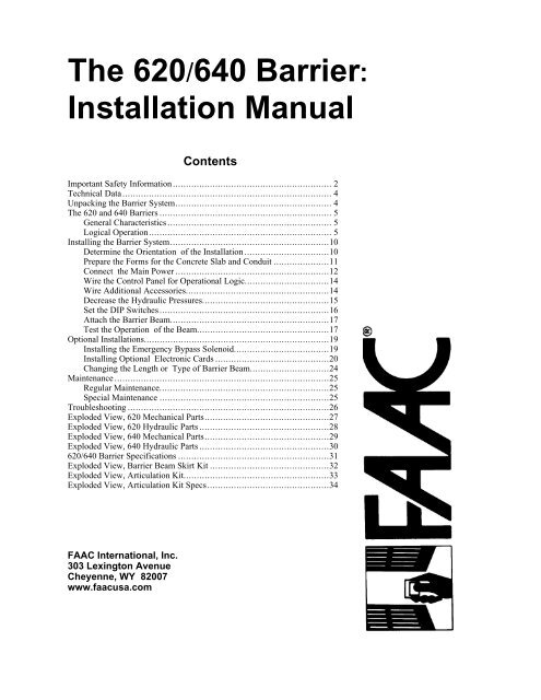 The 620/640 Barrier: Installation Manual - Gate Depot