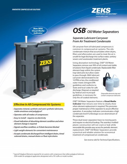 OSB Oil/Water Separator Catalog - ZEKS Compressed Air Solutions