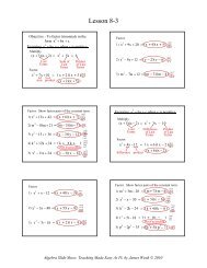 8-3 Factoring x2 + bx + c - Math Slide Show