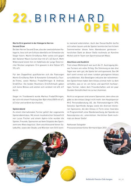 Programmheft Birrhard Open 2013 als WEB Version - RTCA