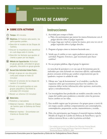 etapas de cambio - Peer Education & Evaluation Resource Center