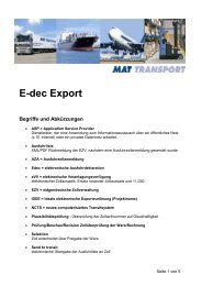 E-dec Export - Via Mat