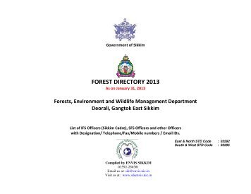 FOREST DIRECTORY 2013 - ENVIS Centre: Sikkim